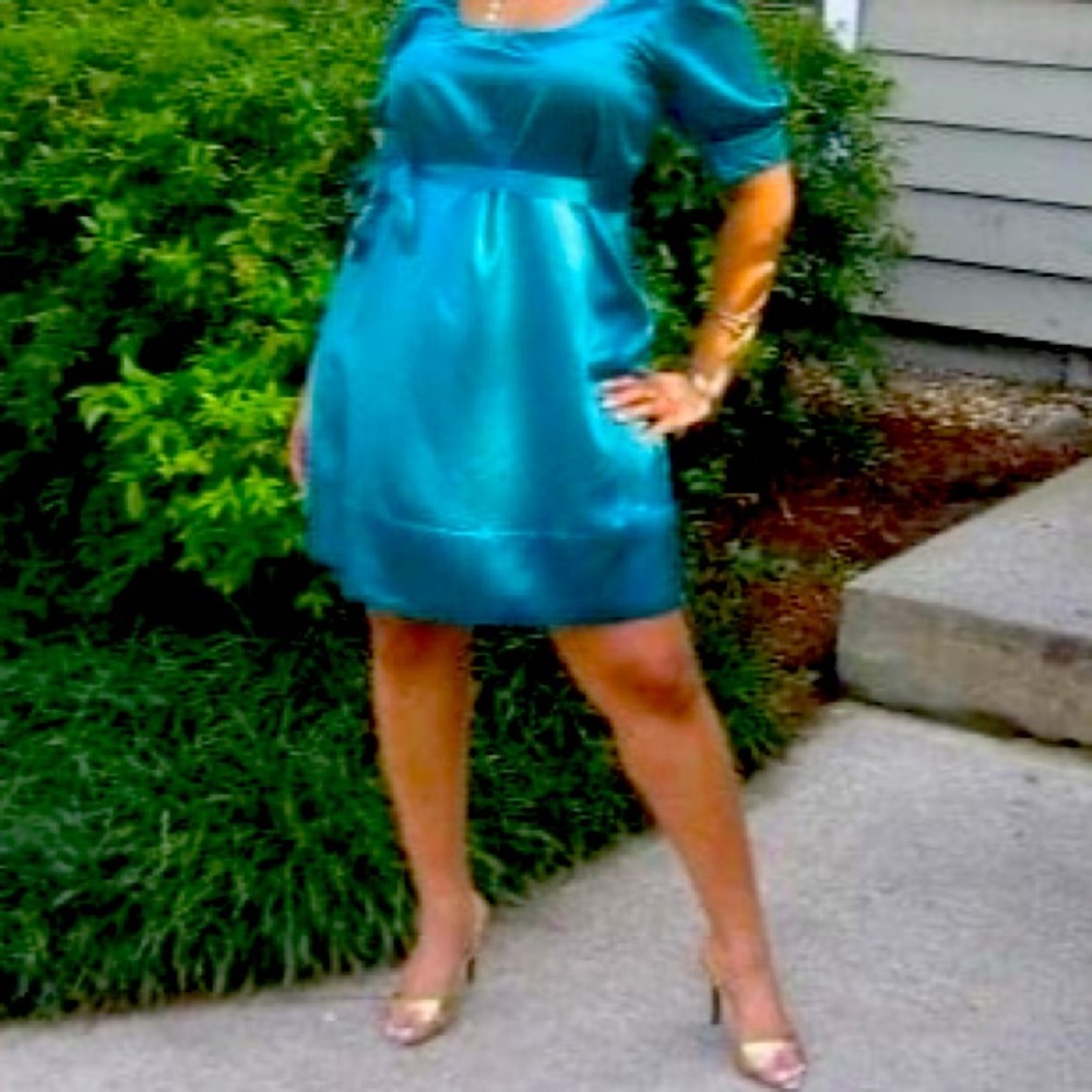 The Limited Teal Silk Dress